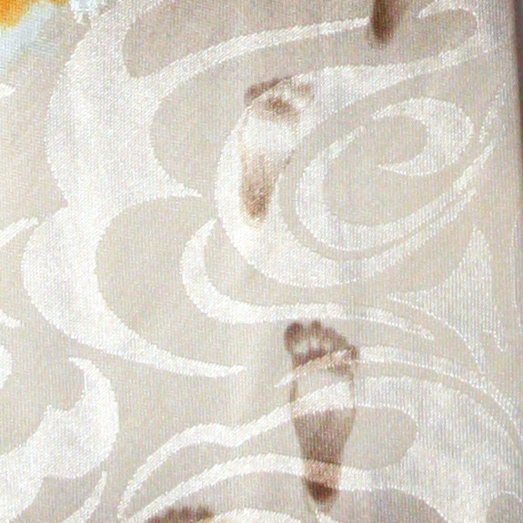 1706-100: Footprints in the Sand Ties Black Honor and Remember Neckties by Steven Harris at Abcties.com