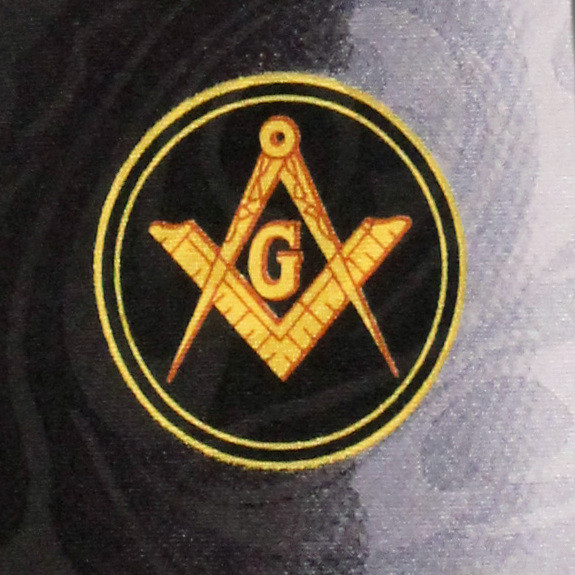 1707-100: Masons Medallions Ties Black Mason Neckties by Steven Harris