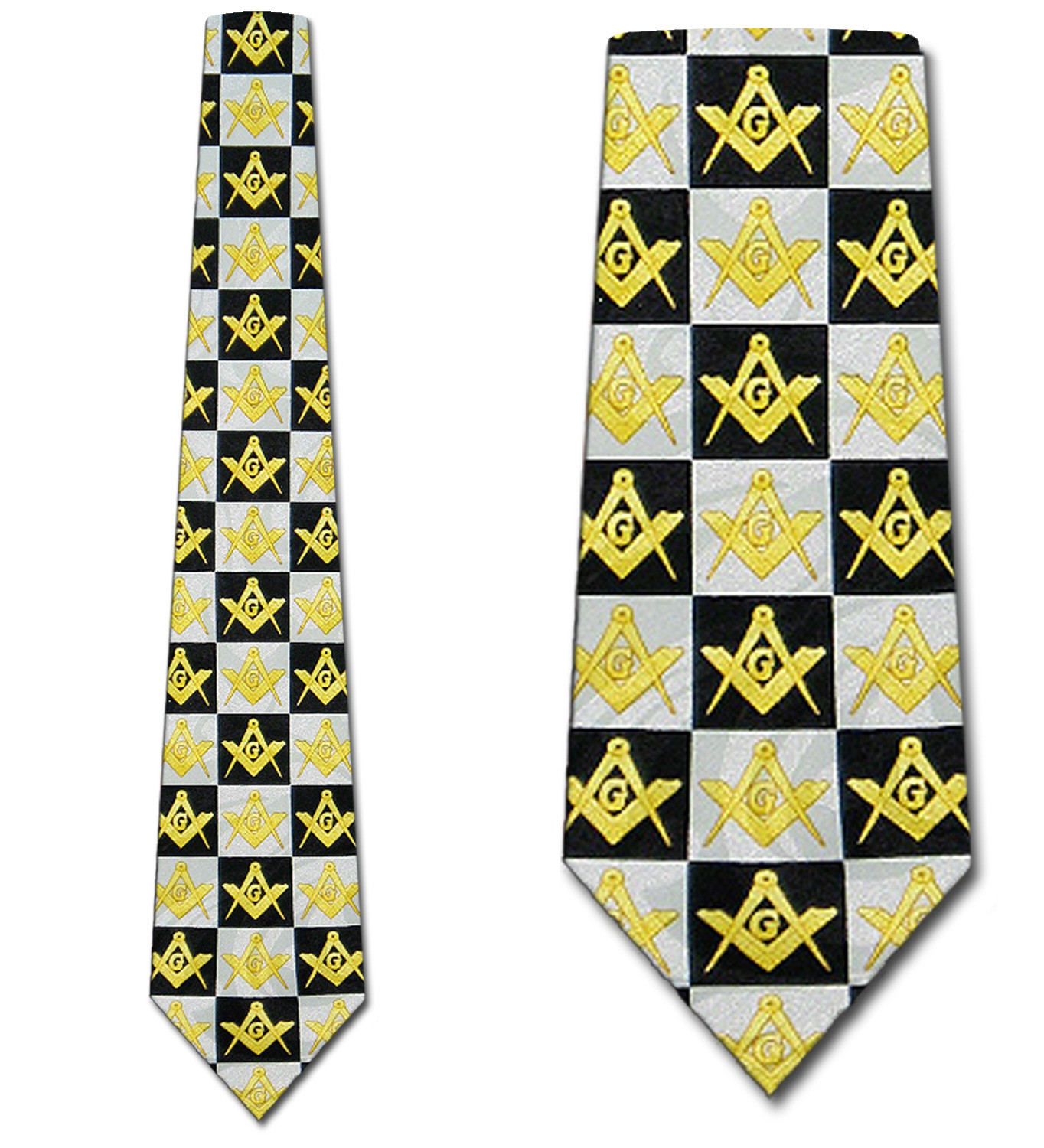 1708-100: Mason Chex Ties Black Mason Necktie by Steven Harris