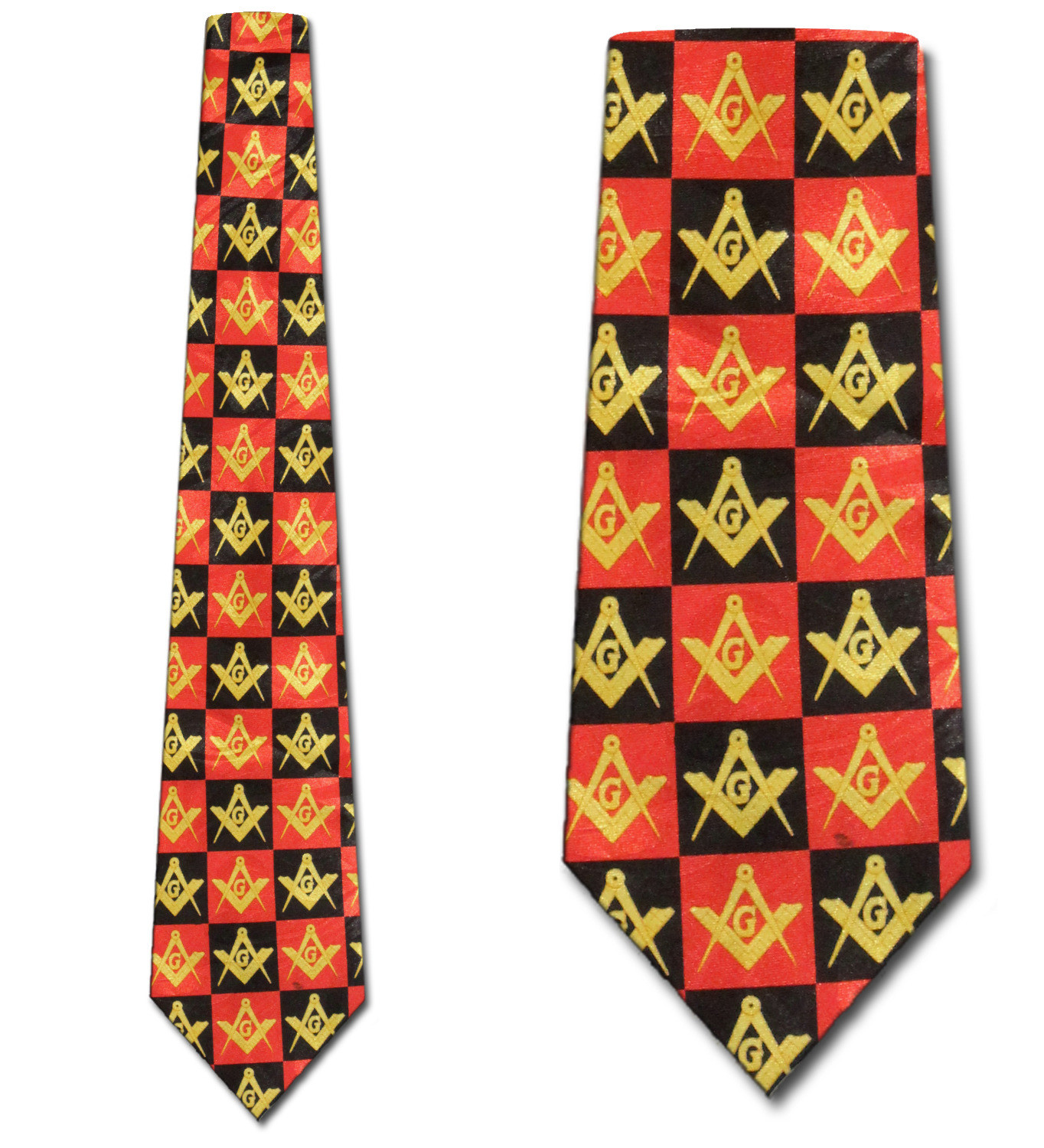 1708-104: Mason Chex Ties Red Mason Necktie by Steven Harris