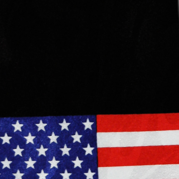 1709-100: Big Flags Ties Black Neckties by Steven Harris