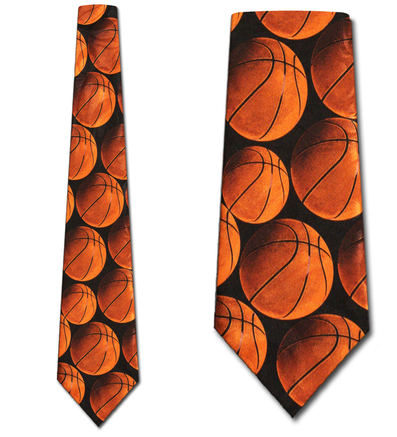 1722-100: Basketball Overlap Ties Basket Balls Necktie Black by Steven Harris