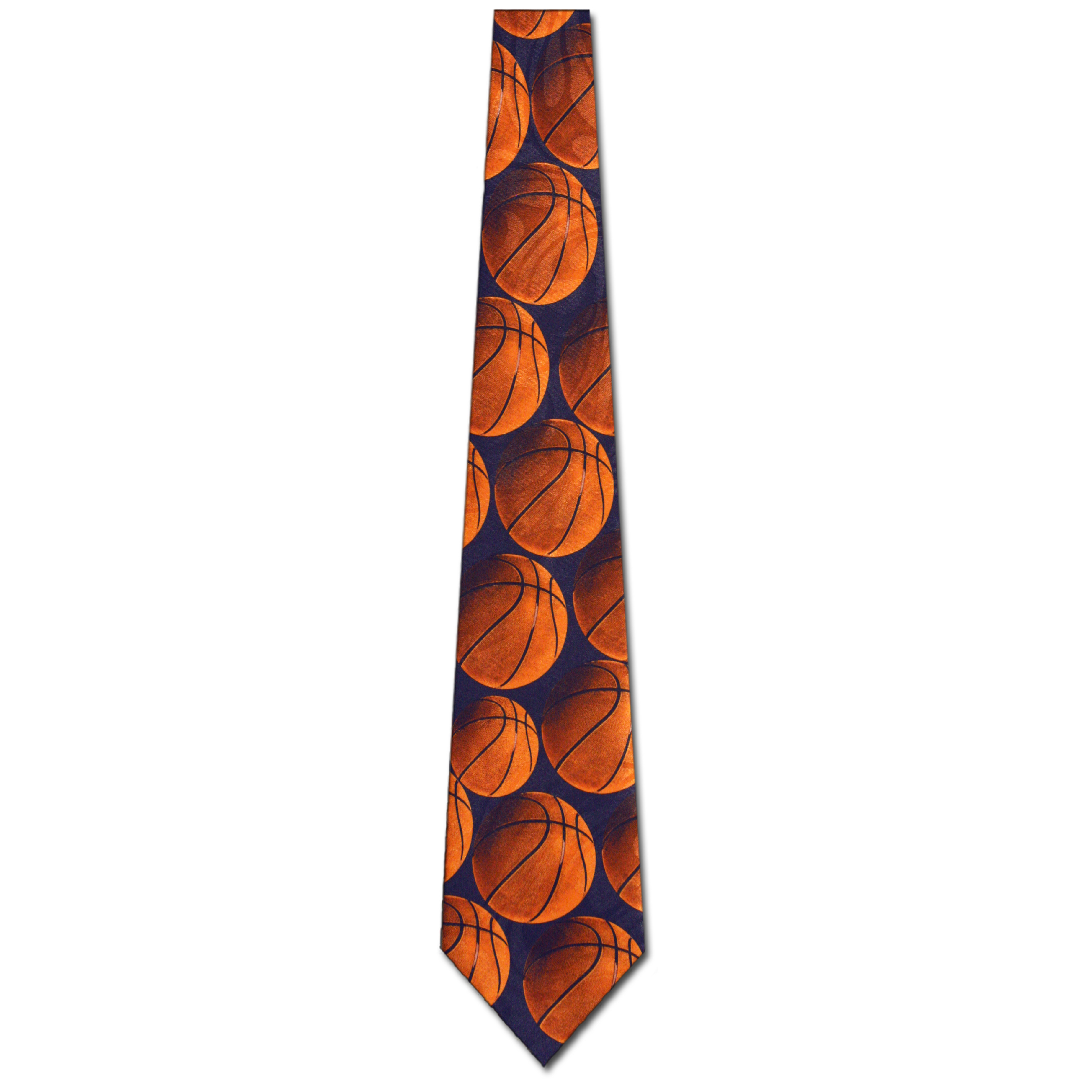 1722-102: Basketball Neckties Allover Basketballs Tie Overlap Navy by Steven Harris at Abcties.com