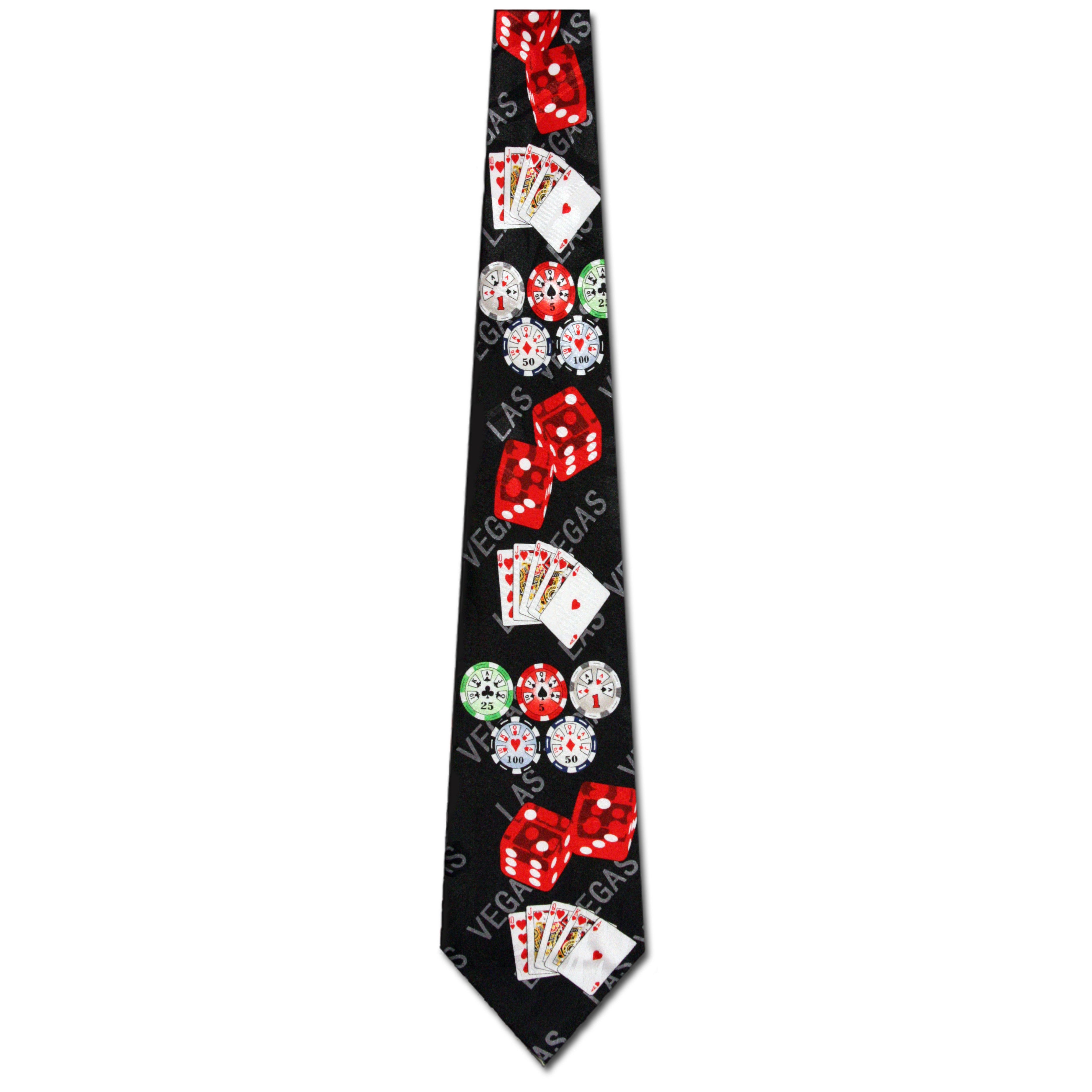 1727-100: Las Vegas Ties Casino Dice Cards Chips Neckties Black by Steven Harris at Abcties.com