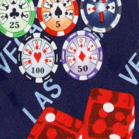 1727-102: Las Vegas Ties Casino Dice Cards Chips Neckties Navy by Steven Harris