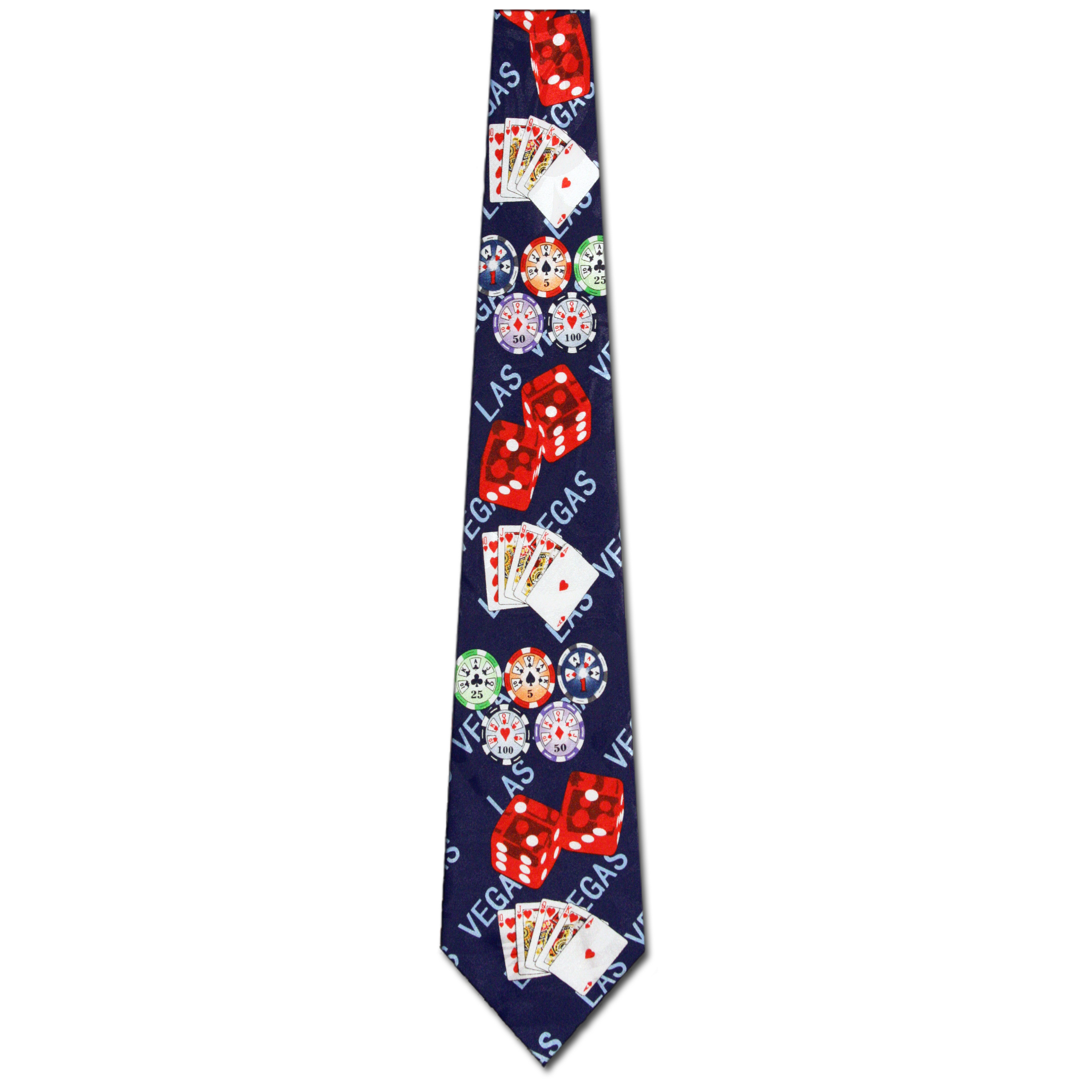 1727-102: Las Vegas Ties Casino Dice Cards Chips Neckties Navy by Steven Harris at Abcties.com