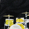 1728-100: Drum Set Ties Black Music Drummer Drums Necktie by Steven Harris