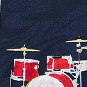 1728-102: Drum Set Ties Navy Music Drummer Drums Necktie by Steven Harris