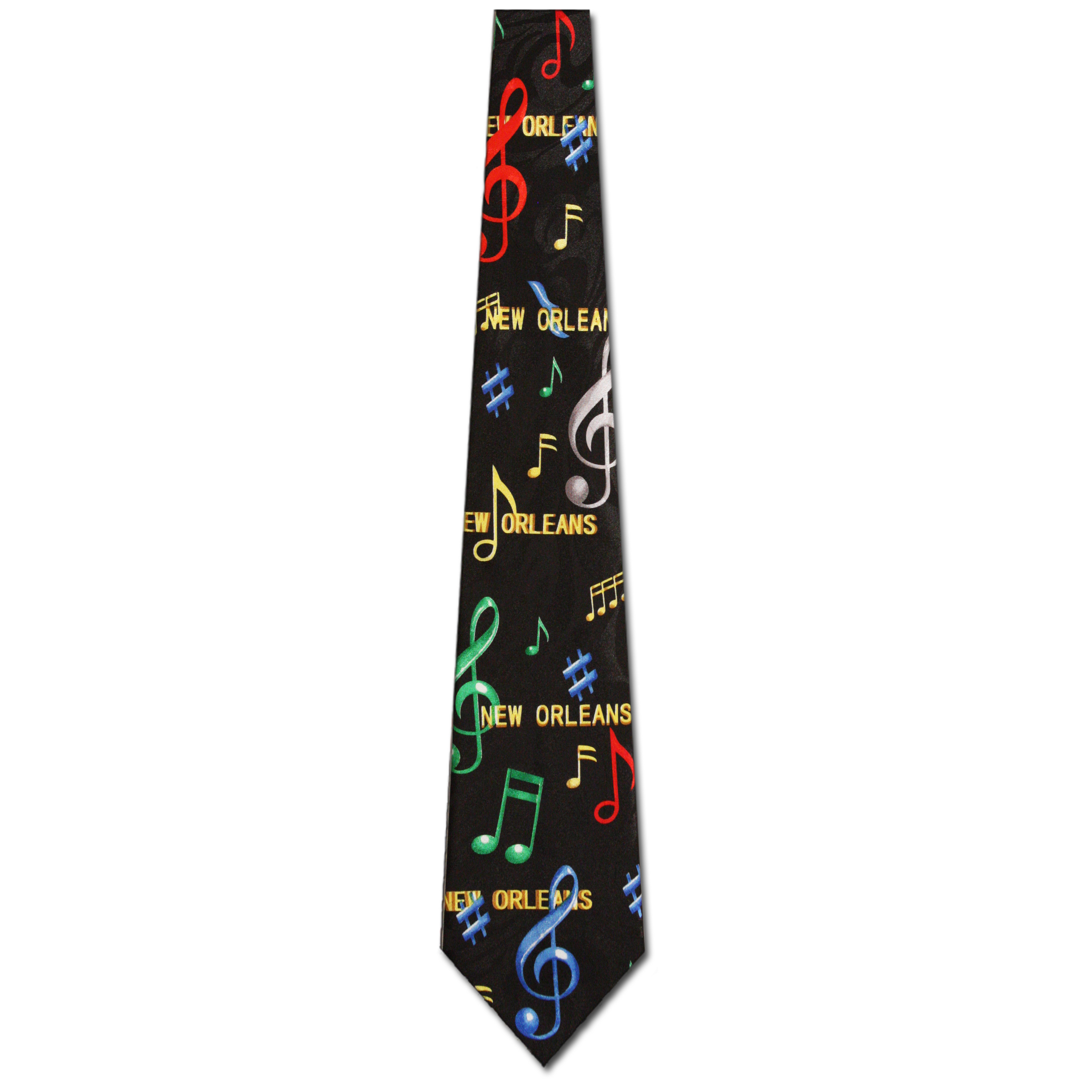 1732-100: Musical Notes Ties New Orleans Neckties Black by Steven Harris at Abcties.com