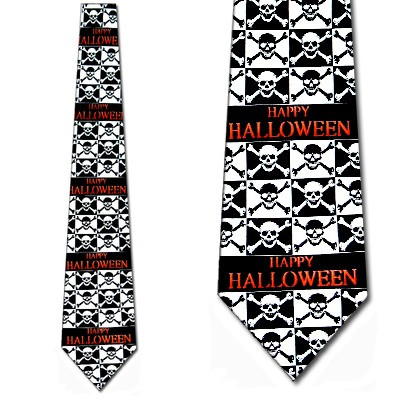 1737-100: Skull Ties Crossbones Neckties Black by Steven Harris
