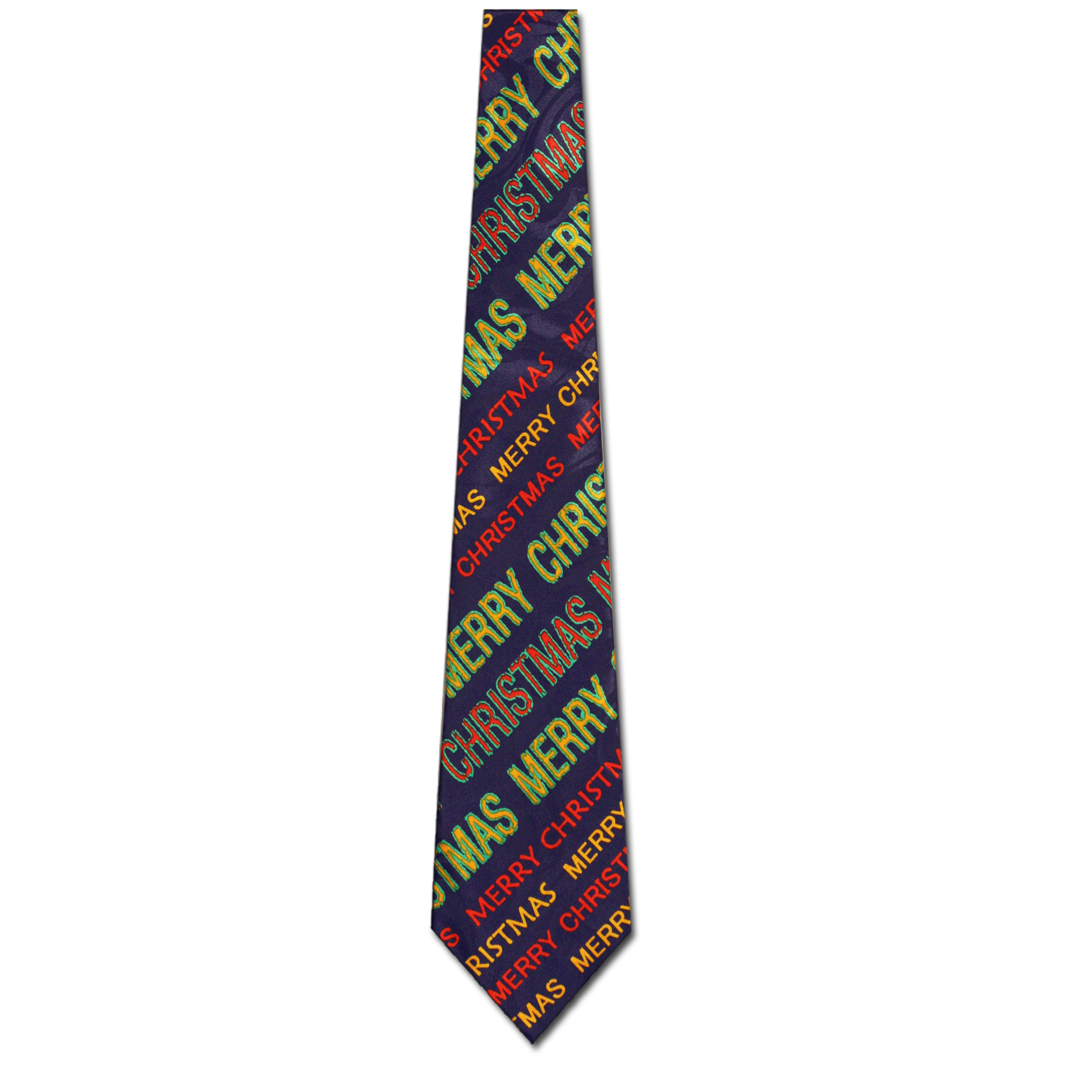 1739-102: Merry Christmas Ties Diagonal Holiday Neckties Navy by Steven Harris at Abcties.com