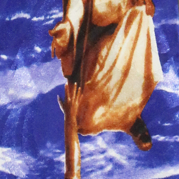 1748-102: Jesus Walking on Water Ties Saving Peter Necktie Navy by Steven Harris at Abcties.com