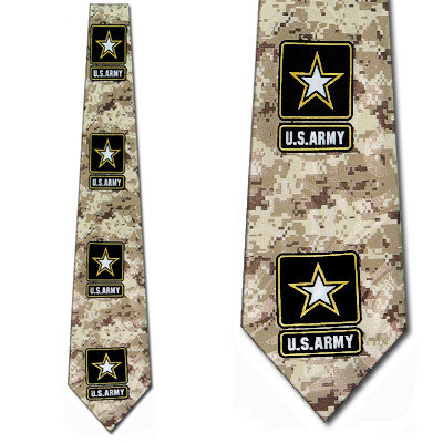 1761-102: US Army Camo Ties Tan Camouflage Neckties by Steven Harris