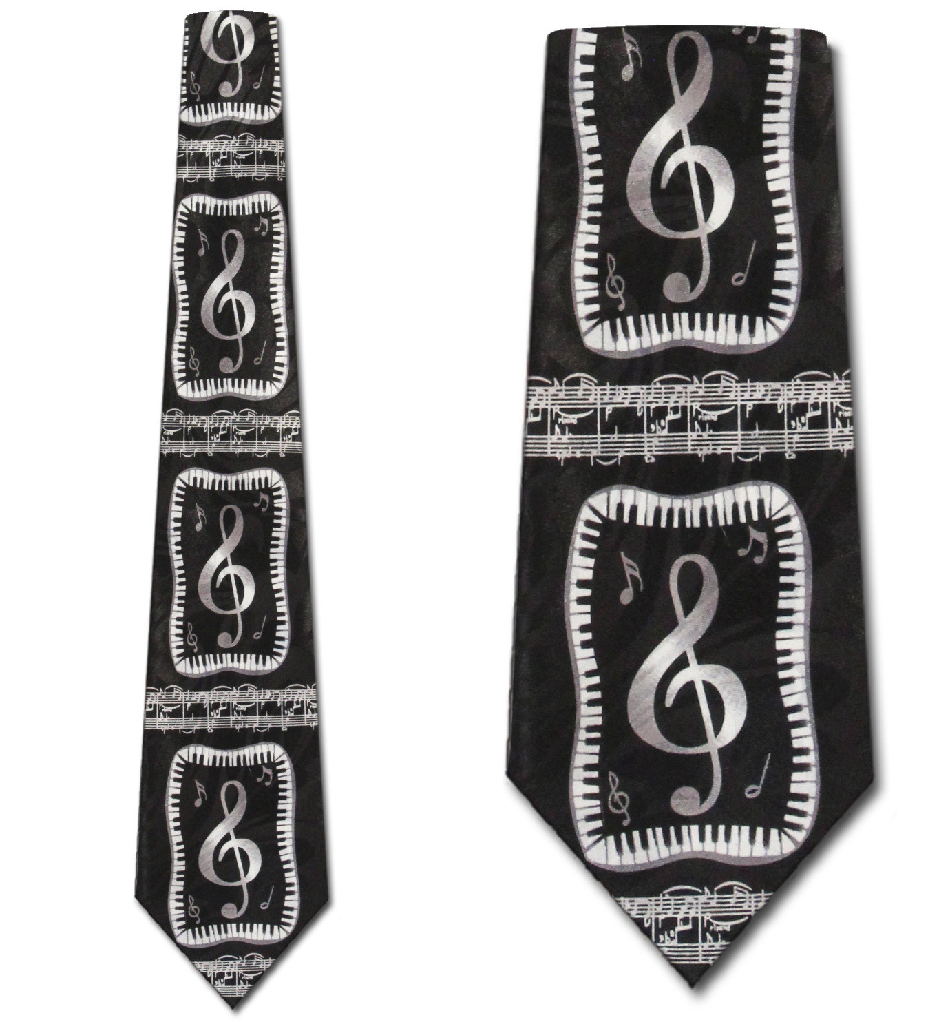 1770-100: Clef Ties Keyboard Neckties Music Notes Black by Steven Harris at Abcties.com
