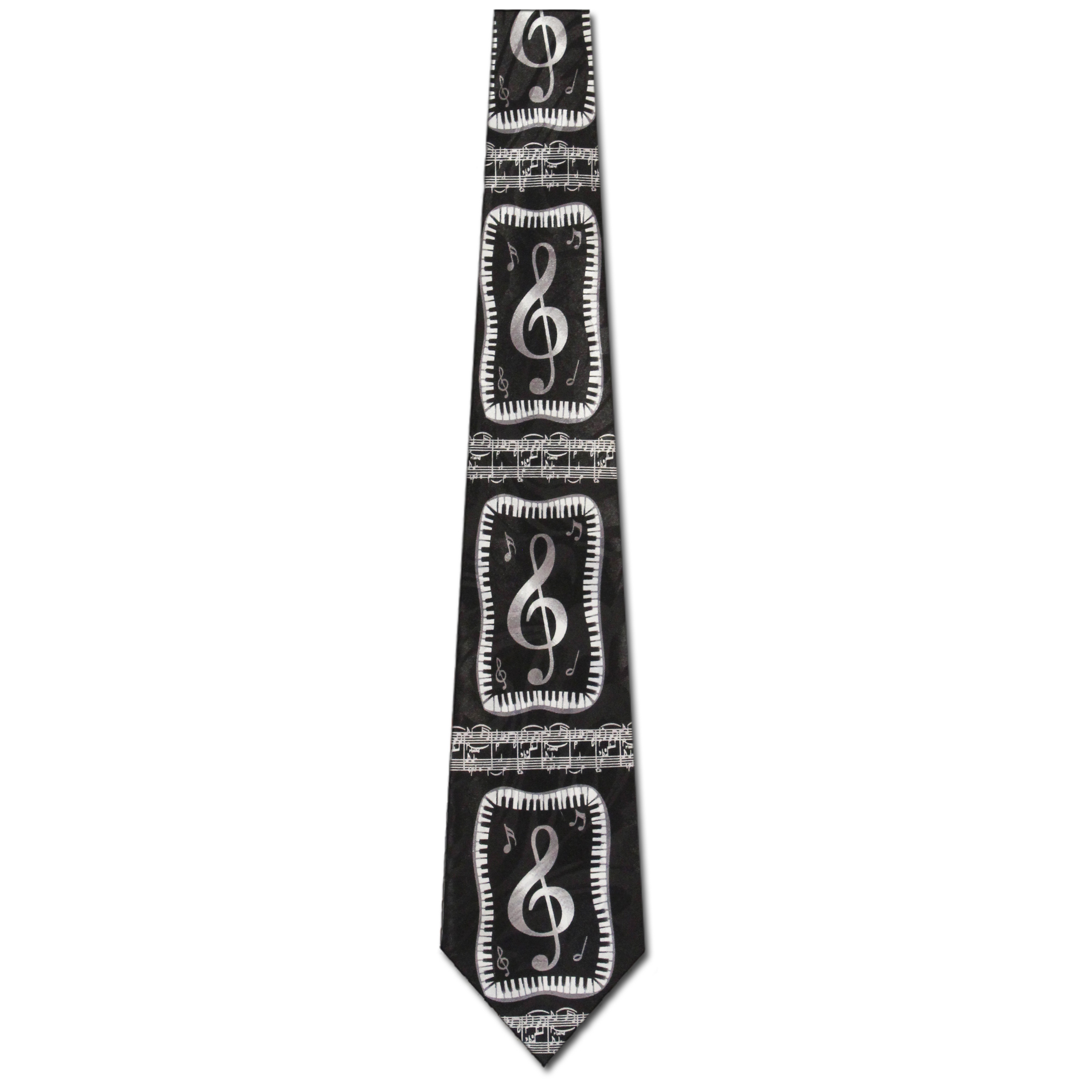1770-100: Clef Ties Keyboard Neckties Music Notes Black by Steven Harris at Abcties.com