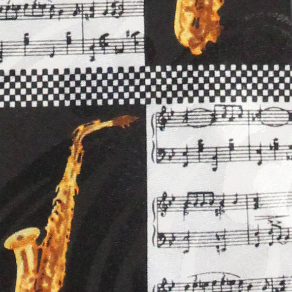 1773-100: Saxophone Ties Sheet Music Neckties Blocks Black by Steven Harris at Abcties.com