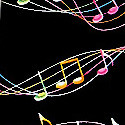1774-100: Musical Stripe Ties Black Notes Colorful Neckties by Steven Harris