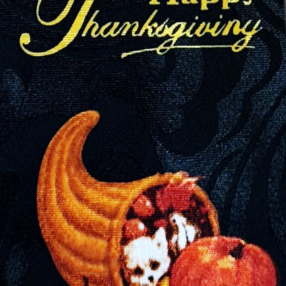1788-100: Thanksgiving Ties Black Fall Cornucopia Neckties by Steven Harris