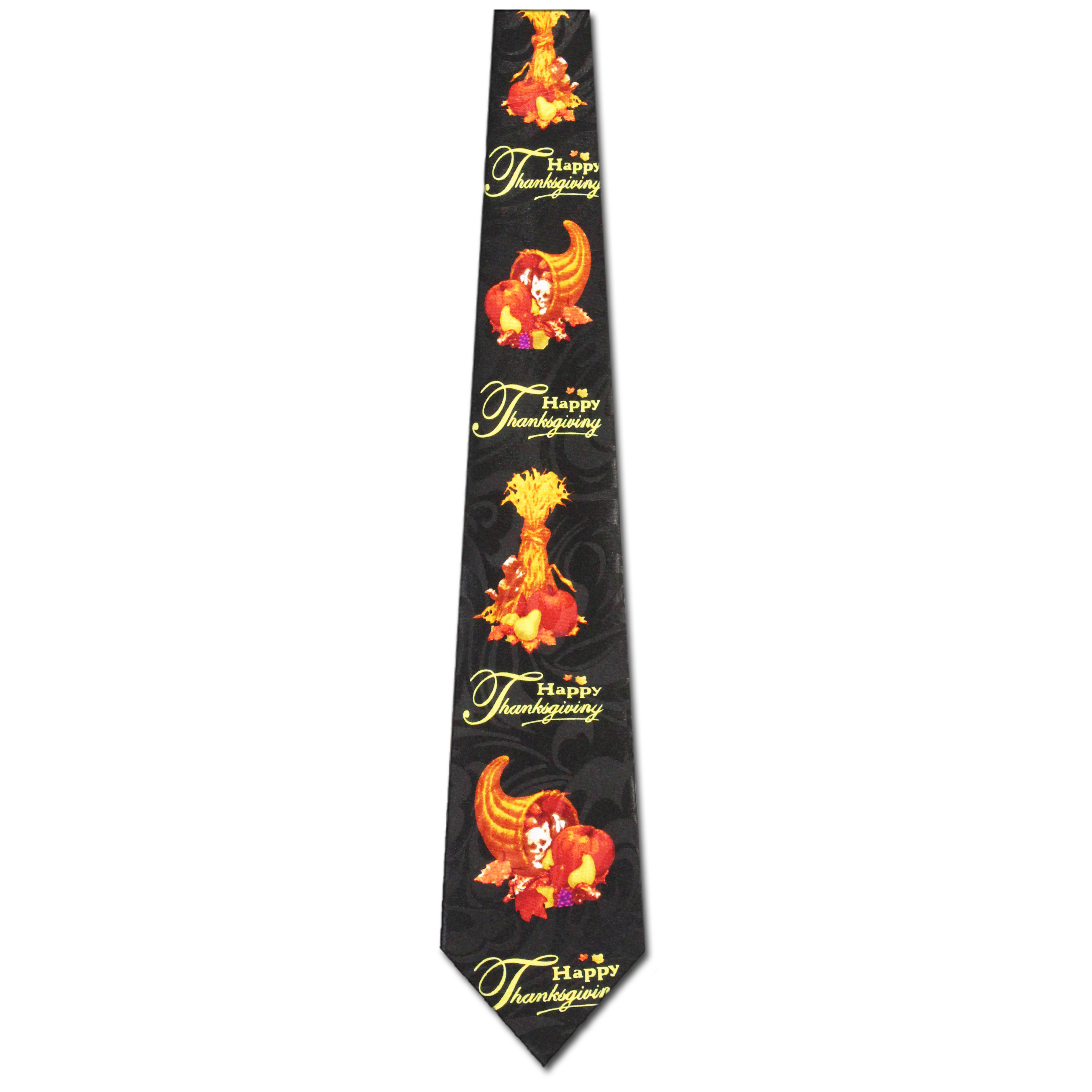 1788-100: Thanksgiving Ties Black Fall Cornucopia Neckties by Steven Harris at Abcties.com