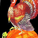 1789-100: Thanksgiving Turkey Panels Tie Fall Autumn Pumpkins Neckties Black by Steven Harris