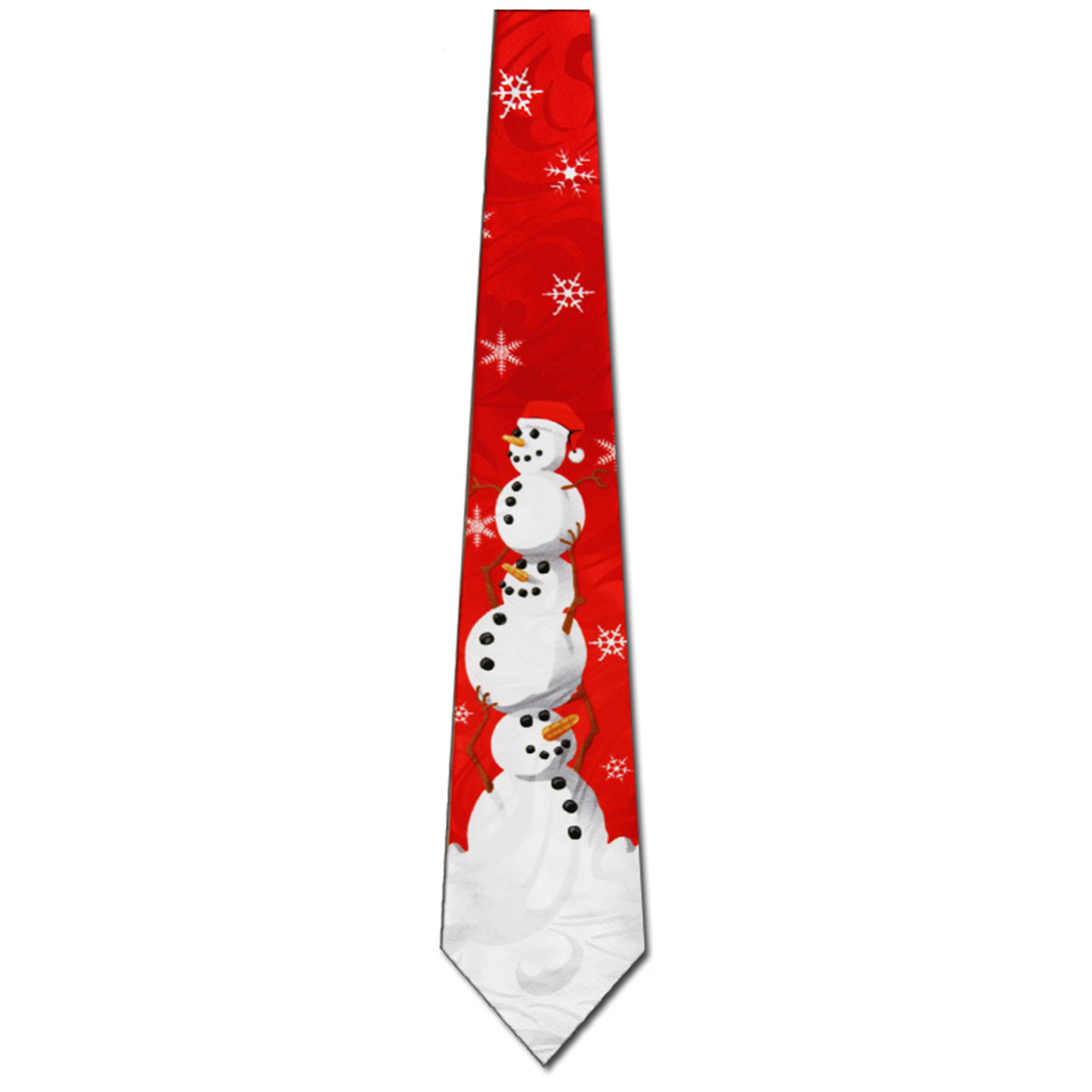 1790-104: Big Snowmen Ties Snow Winter Neckties Red by Steven Harris at Abcties.com