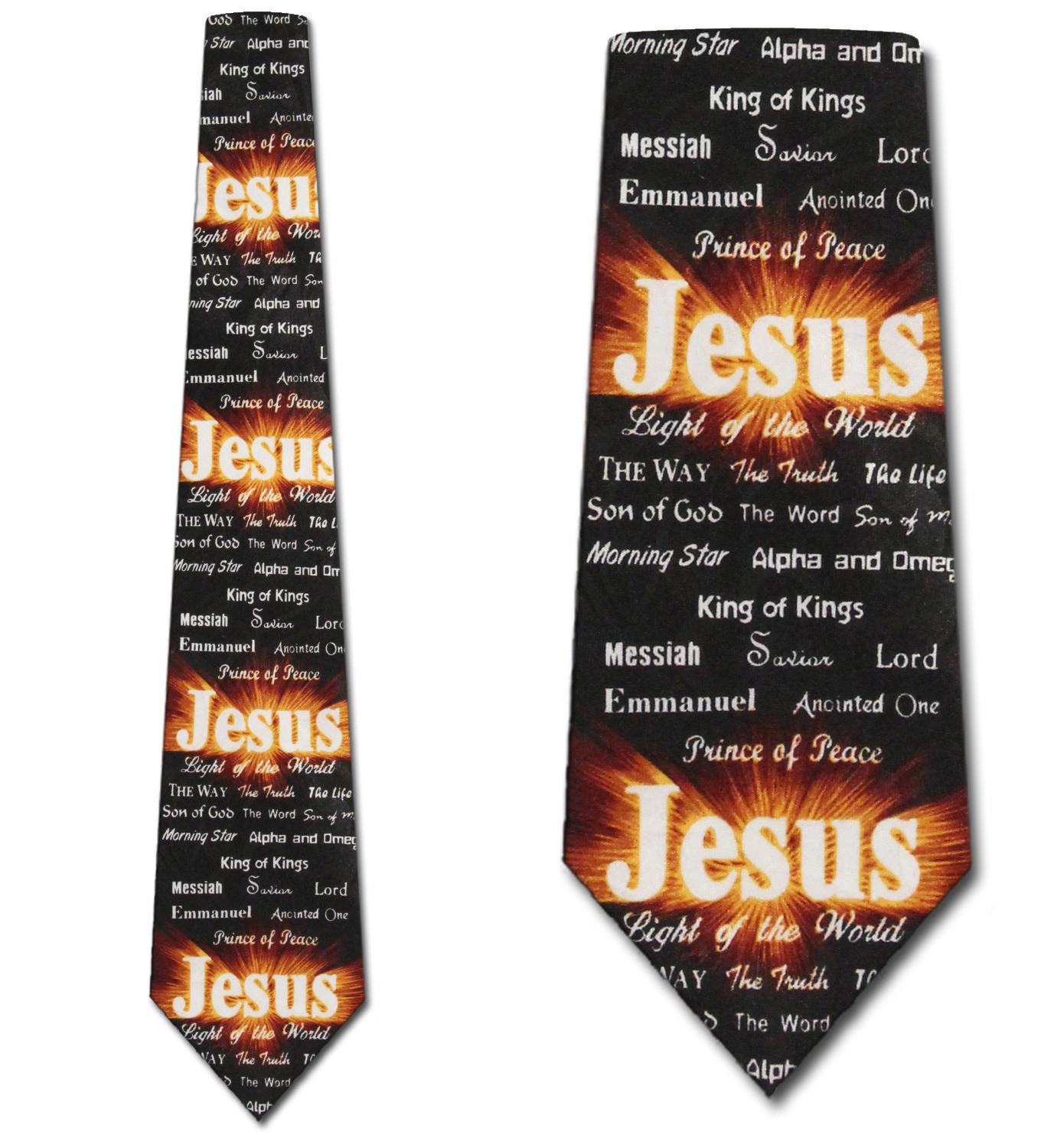 1798-100: Light of the World Ties Jesus King of Kings Neckties Black by Steven Harris