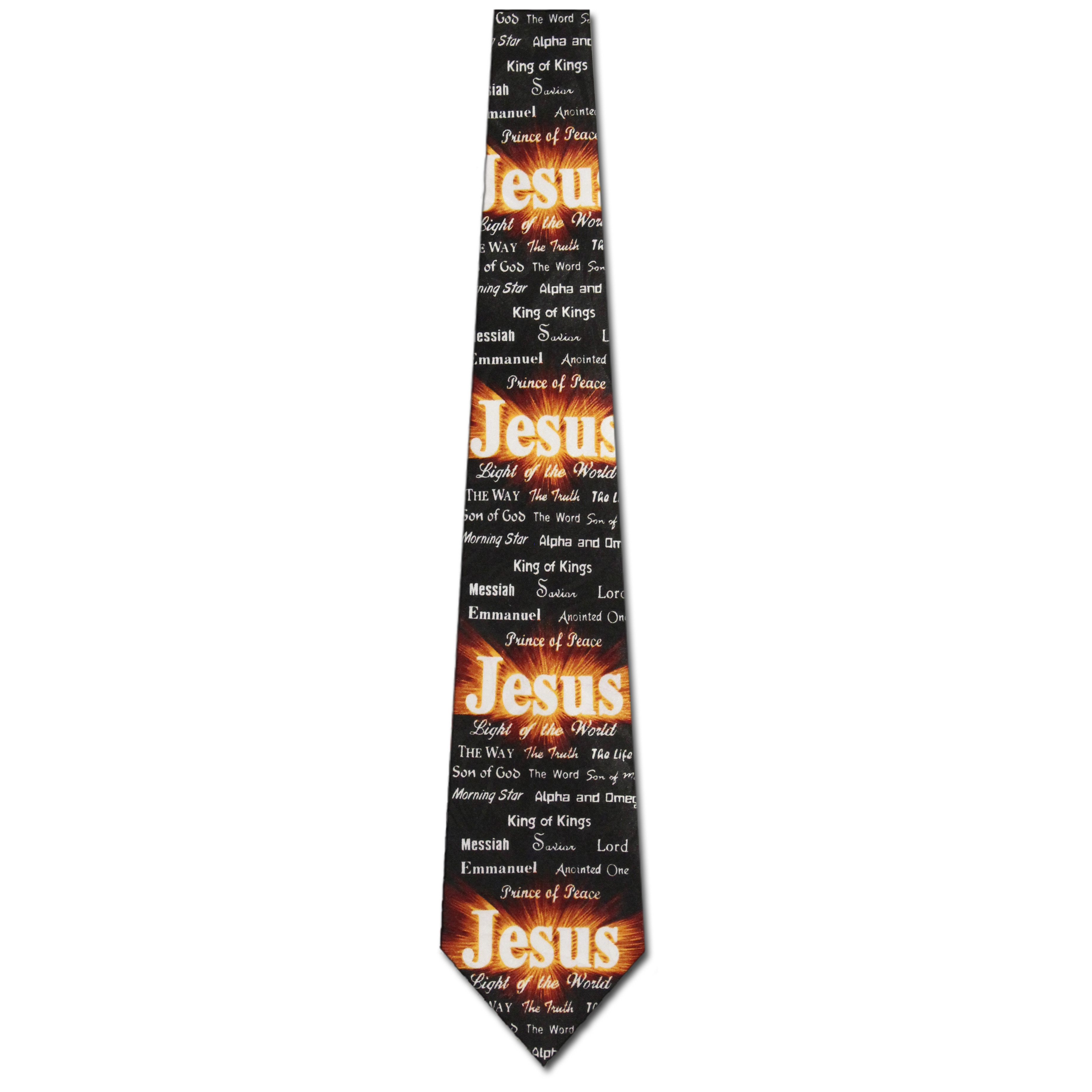 1798-100: Light of the World Ties Jesus King of Kings Neckties Black by Steven Harris at Abcties.com