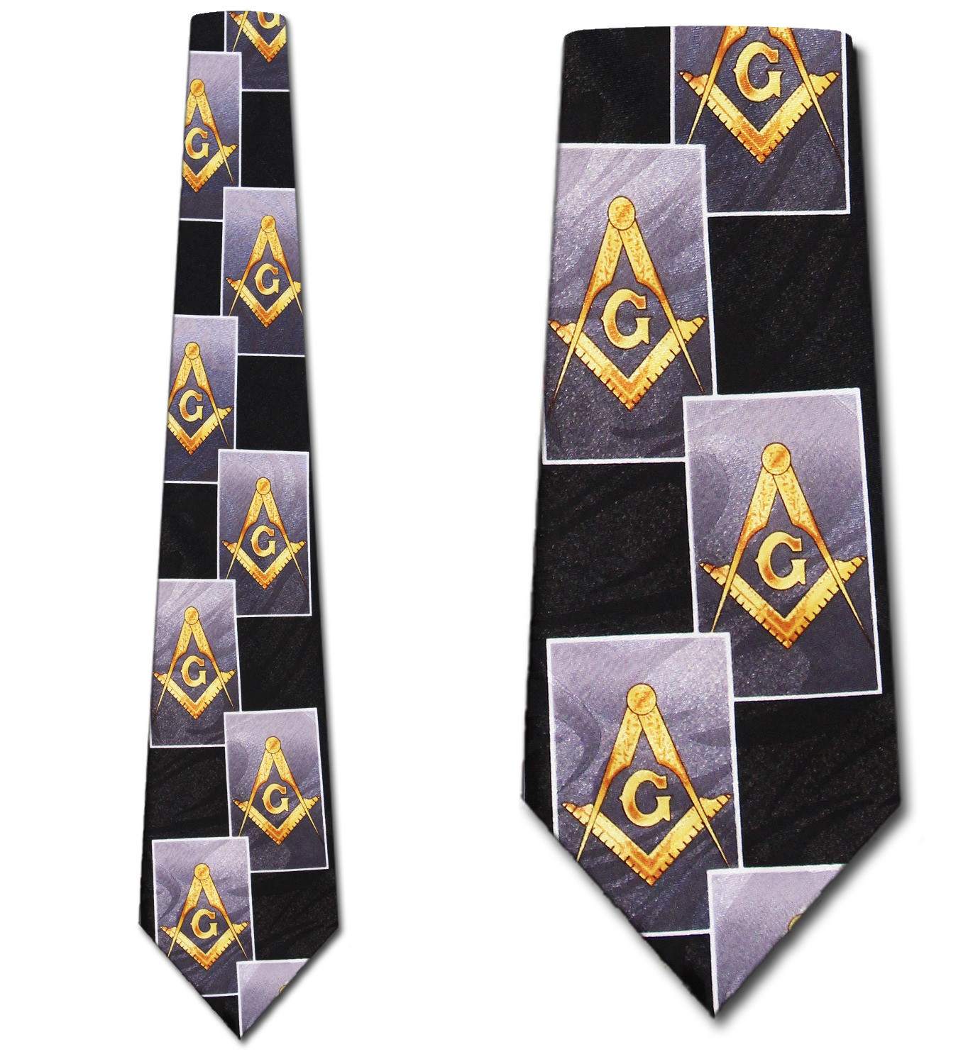 1811-100: Mason Ties Large Logo Repeat Masons Neckties by Steven Harris