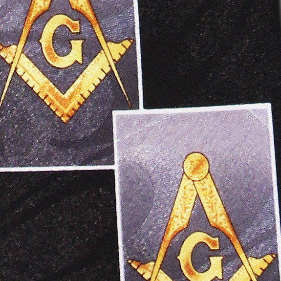 1811-100: Mason Ties Large Logo Repeat Masons Neckties by Steven Harris