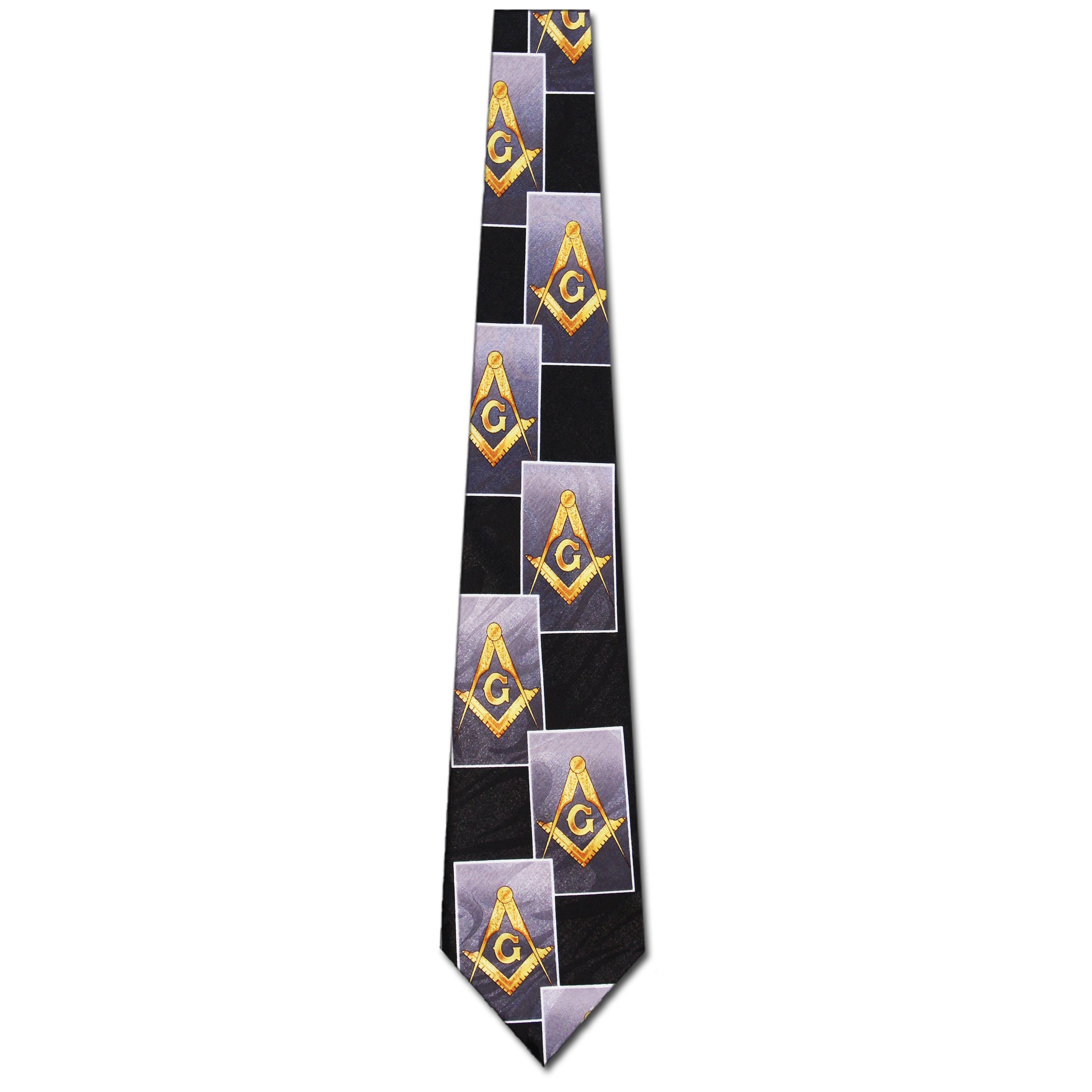 1811-100: Mason Ties Large Logo Repeat Masons Neckties by Steven Harris at Abcties.com