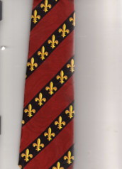 1813-104: Fleur De Lis Burgundy Stripe Neckties New Orleans Ties by Steven Harris