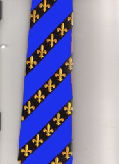 1813-106: Fleur De Lis Royal Blue Stripe Neckties New Orleans Ties by Steven Harris