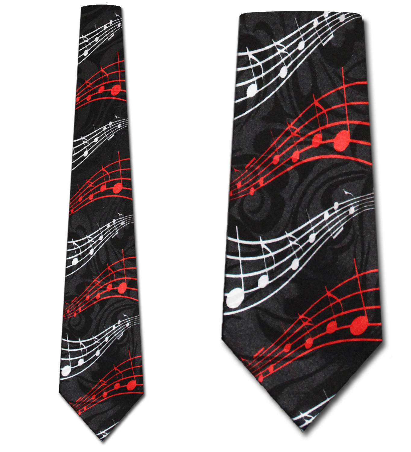 1824-100: Musical Notes Ties Red White Music Note Neckties by Steven Harris