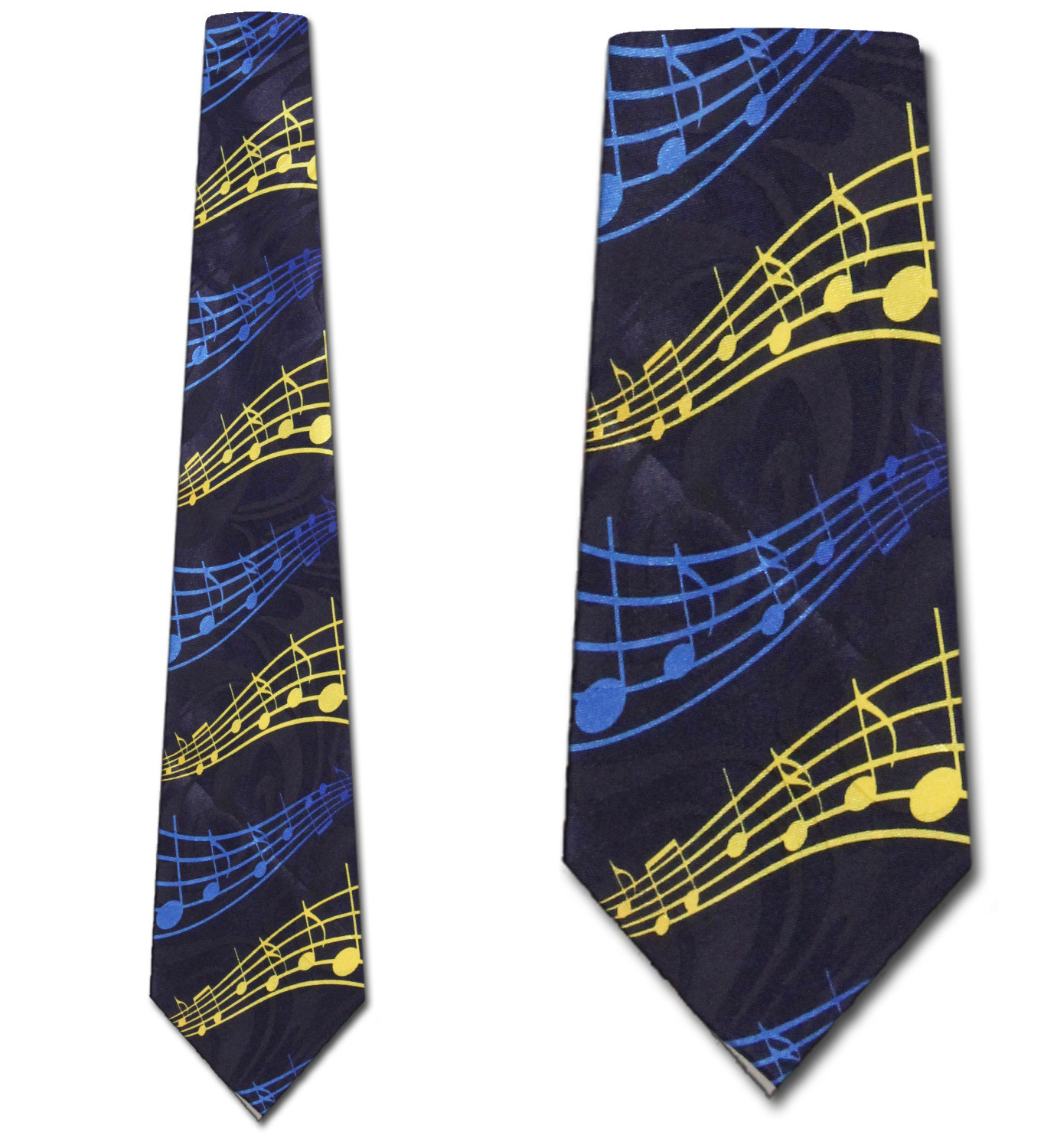 1824-102: Musical Notes Ties Blue Yellow Music Note Neckties by Steven Harris