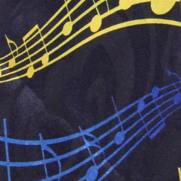 1824-102: Musical Notes Ties Blue Yellow Music Note Neckties by Steven Harris
