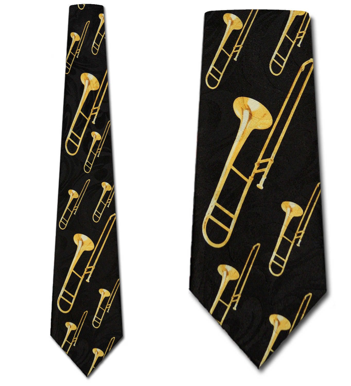 1825-100: Diagonal Trombone Ties Music Brass Instrument Neckties by Steven Harris