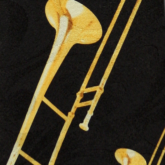 1825-100: Diagonal Trombone Ties Music Brass Instrument Neckties by Steven Harris