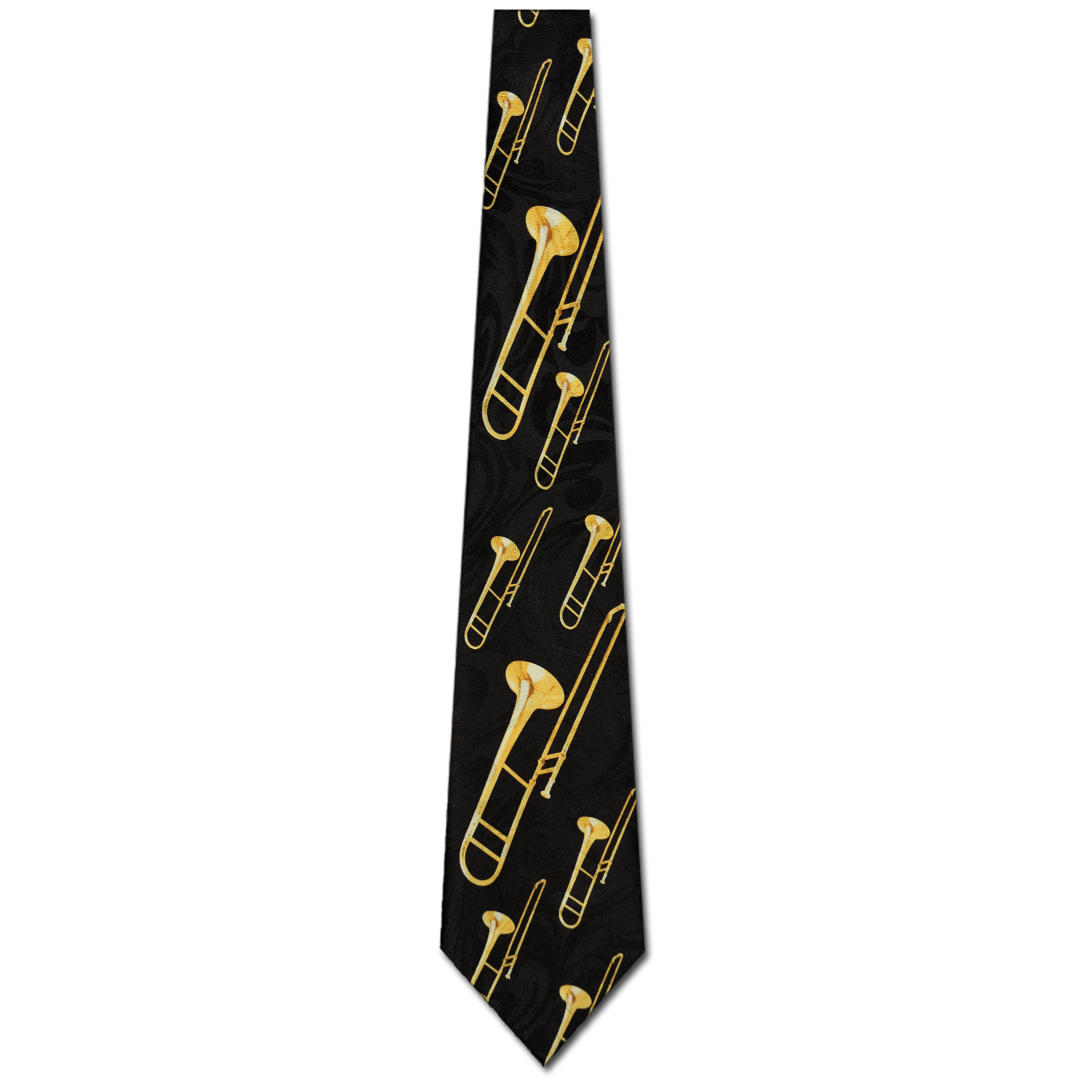 1825-100: Diagonal Trombone Ties Music Brass Instrument Neckties by Steven Harris at Abcties.com