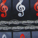1827-100: Treble Clef Ties Black Music Notes Necktie by Steven Harris