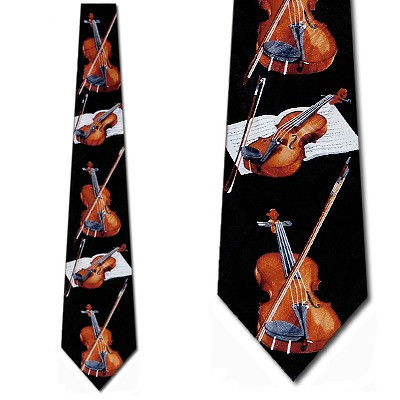 1828-100: Violin Ties Music String Instrument Neckties by Steven Harris