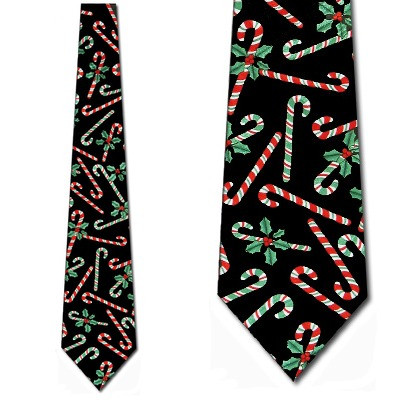 1834-100: Candy Canes Allover Black by Steven Harris Ties