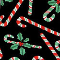 1834-100: Candy Canes Allover Black by Steven Harris Ties