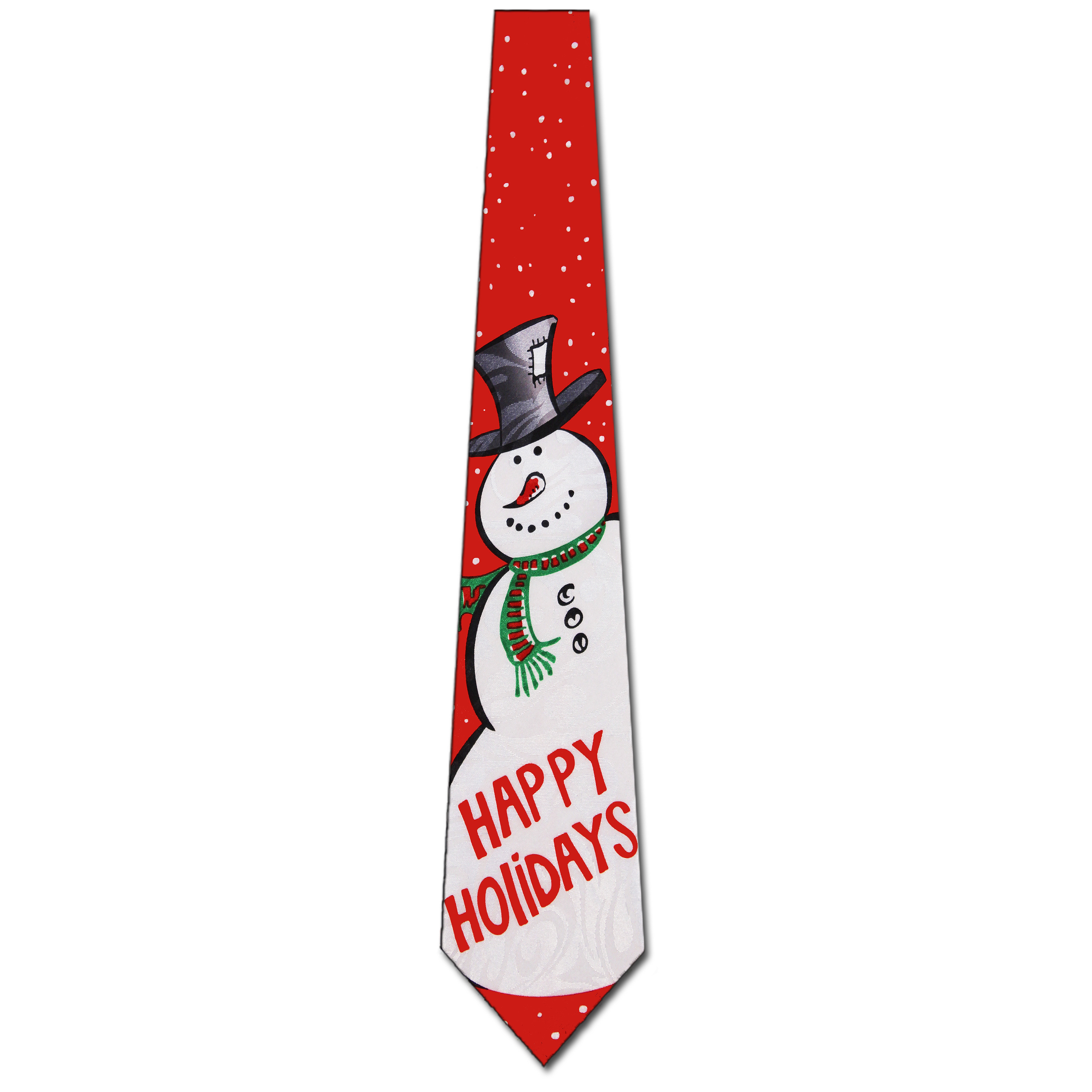 1836-100: Snowman Ties Happy Holidays Neckties Red by Steven Harris at Abcties.com