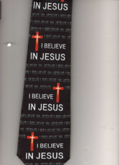 1841-100: I believe in Jesus Ties Cross Neckties Black by Steven Harris