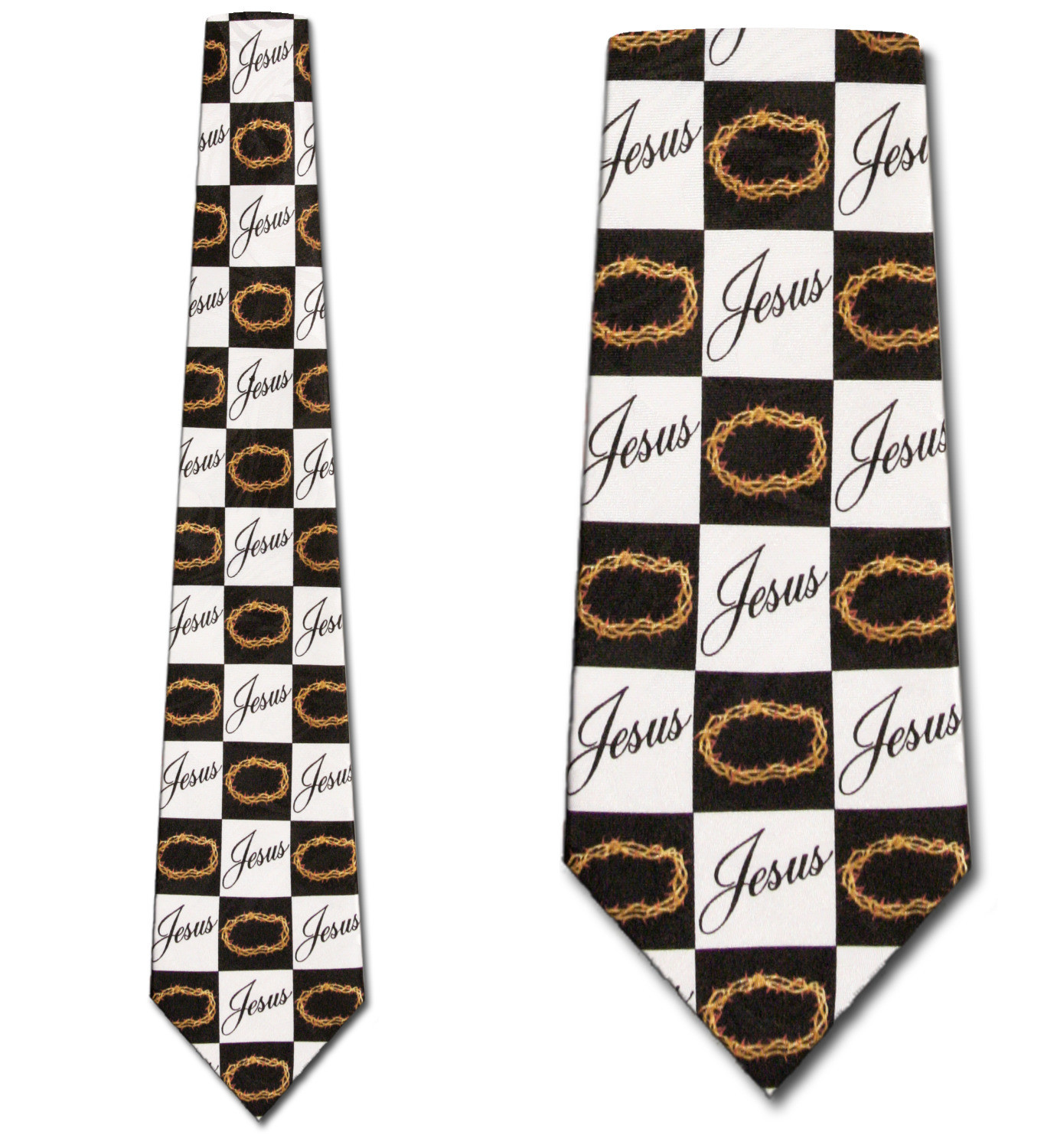 1842-100: Jesus Neckties Crown of Thorns Tie Black by Steven Harris