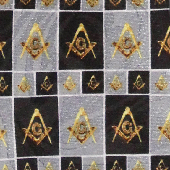 1853-100: Masons Checker Ties Black Square and Compass Neckties by Steven Harris