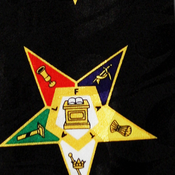 1859-100: Eastern Star Ties Black Order Eastern Stars Necktie by Steven Harris