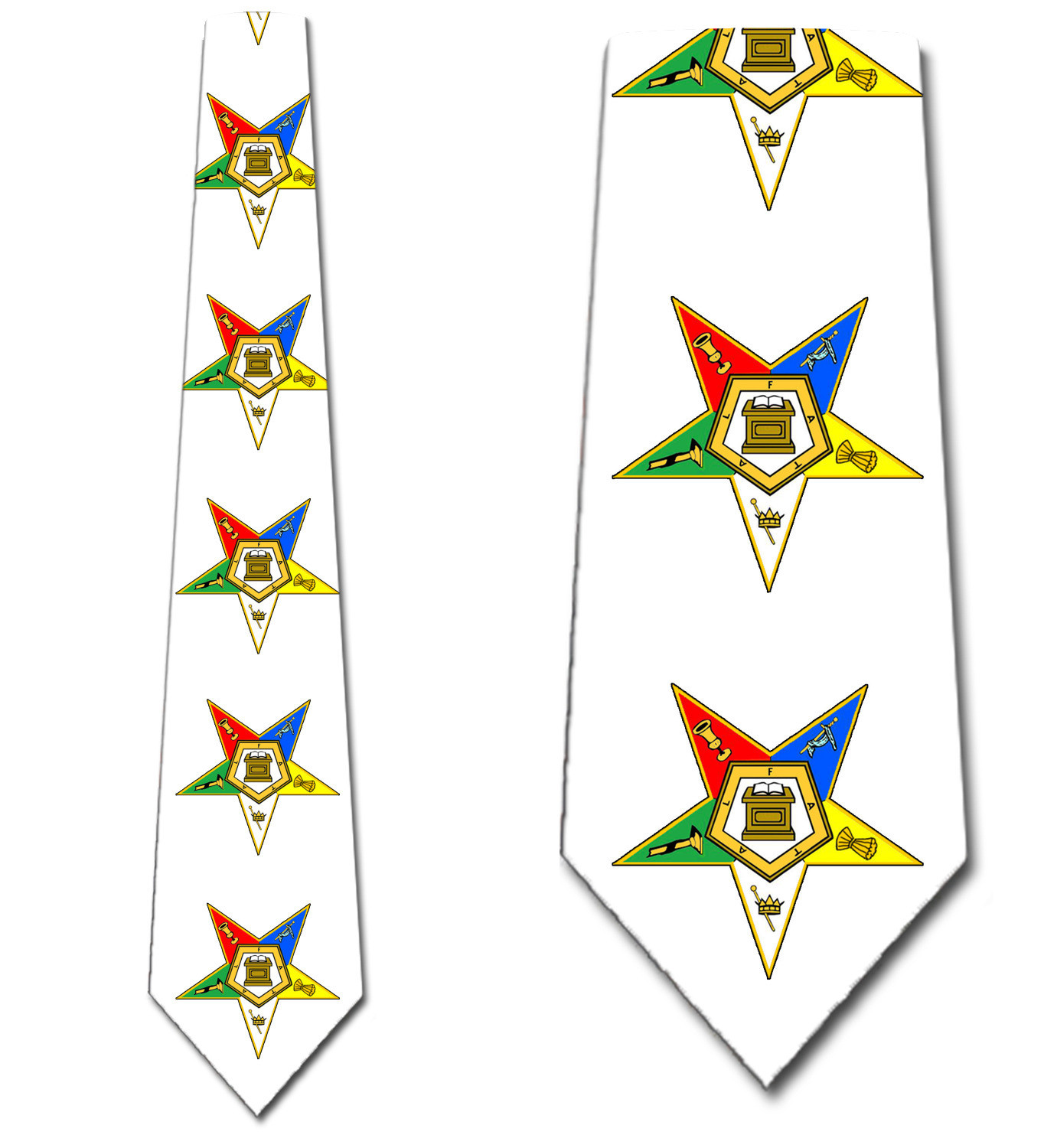 1859-102: Eastern Star Ties White Neckties by Steven Harris