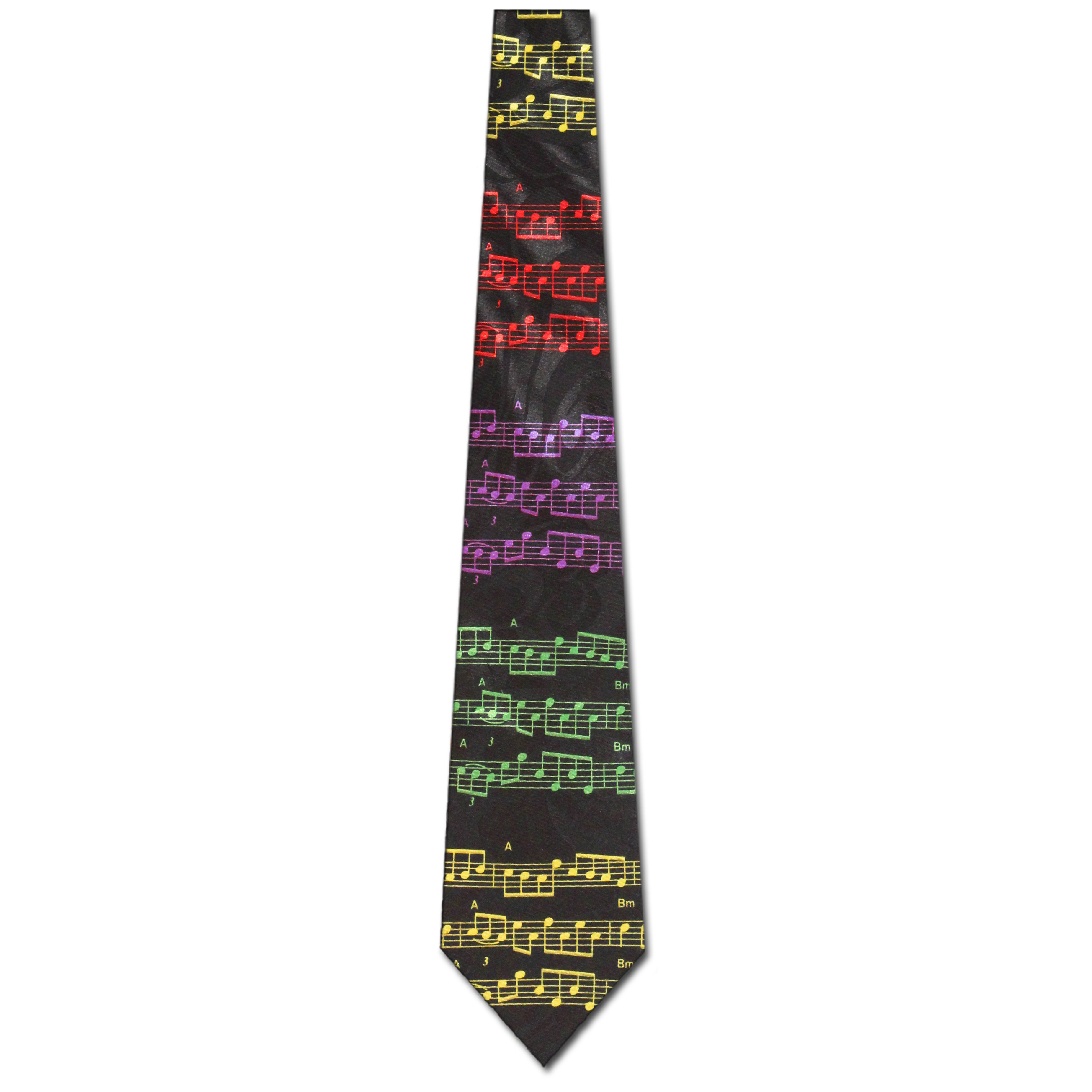 1860-100: Sheet Music Ties Notes Necktie Rainbow Black by Steven Harris at Abcties.com