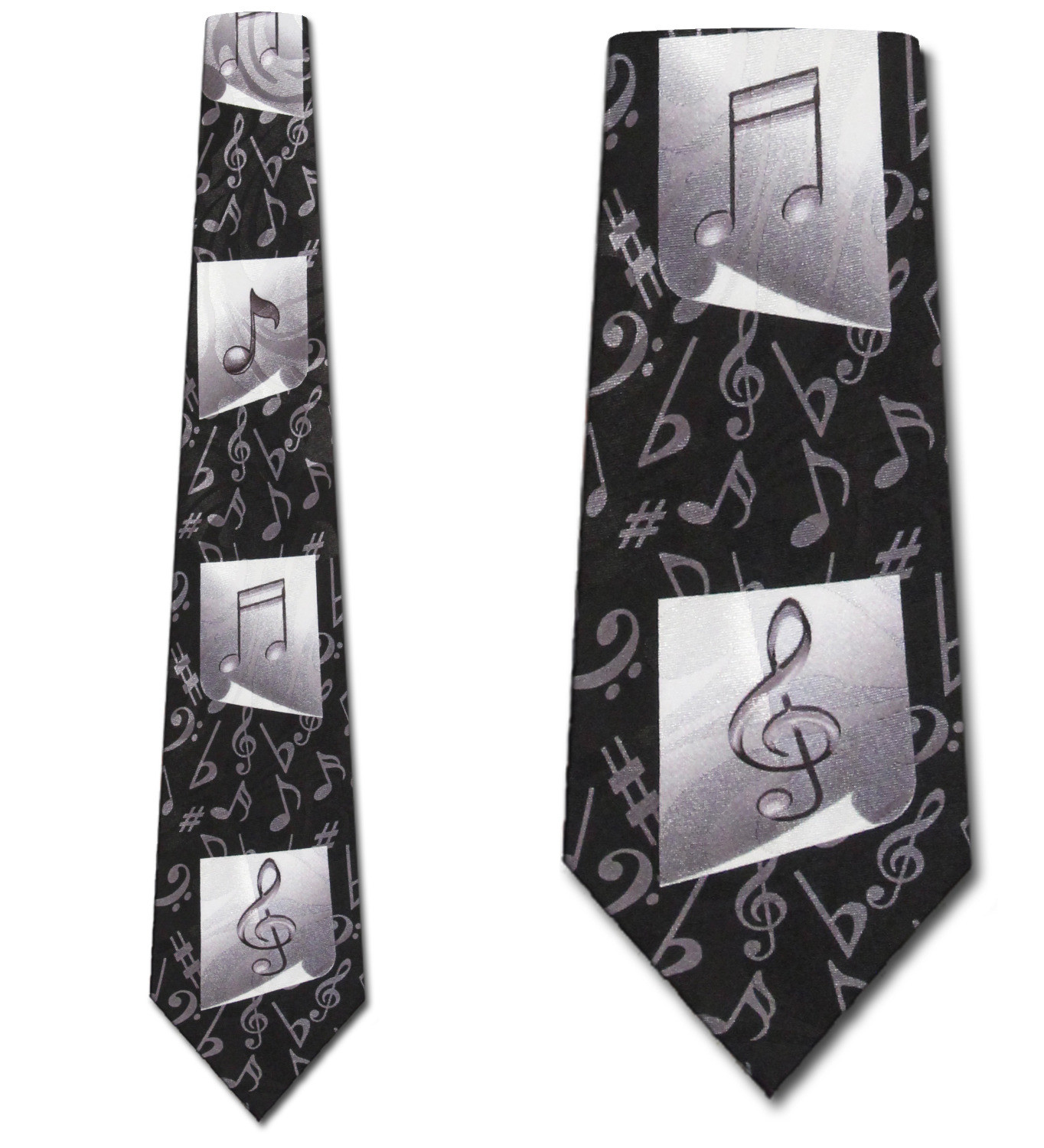 1865-102: Music Notes Panels Ties Musical Neckties Neckties Black by Steven Harris at Abcties.com